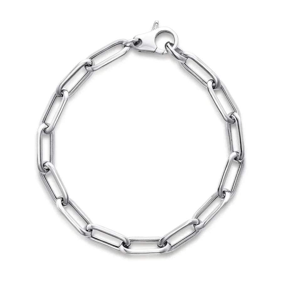 Miss Mimi Sterling Silver/18K Yellow Vermeil Gold Paperclip Tube Link Bracelet