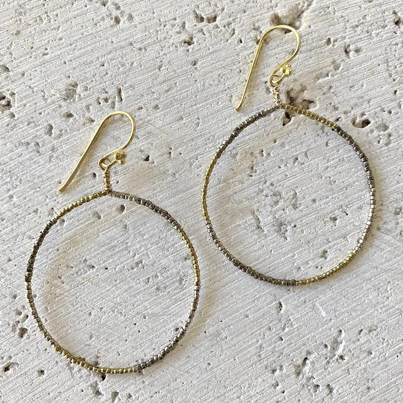 Mixed Metal Hoop Earrings