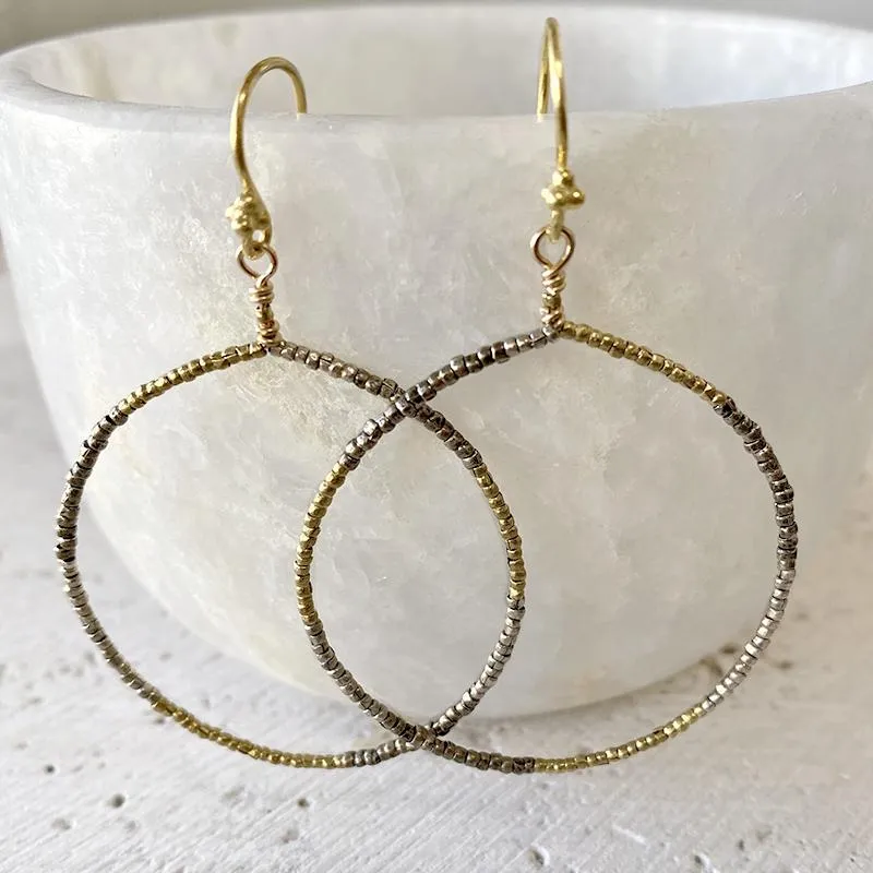 Mixed Metal Hoop Earrings