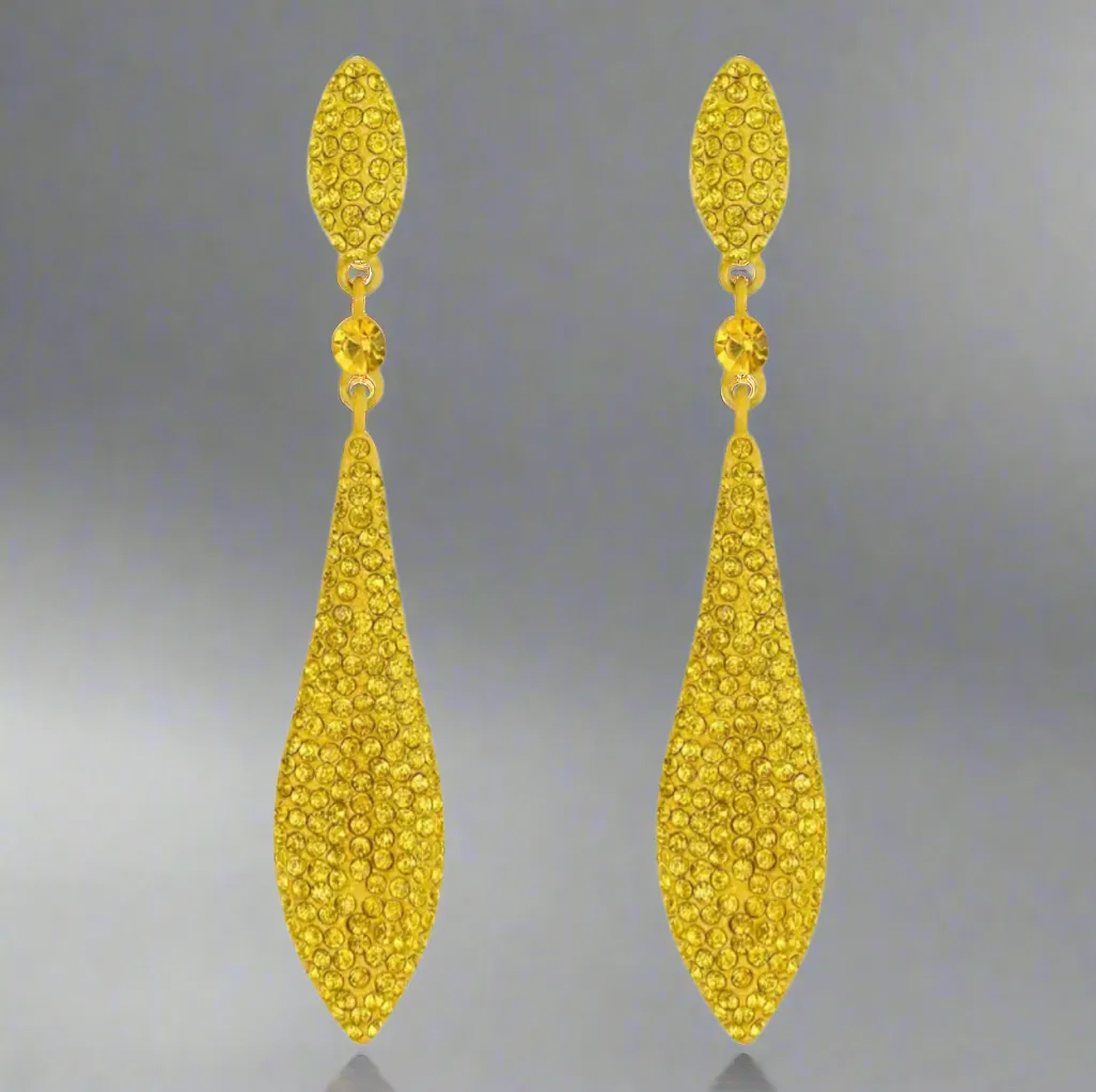 Modern Slim Yellow Drop Earrings