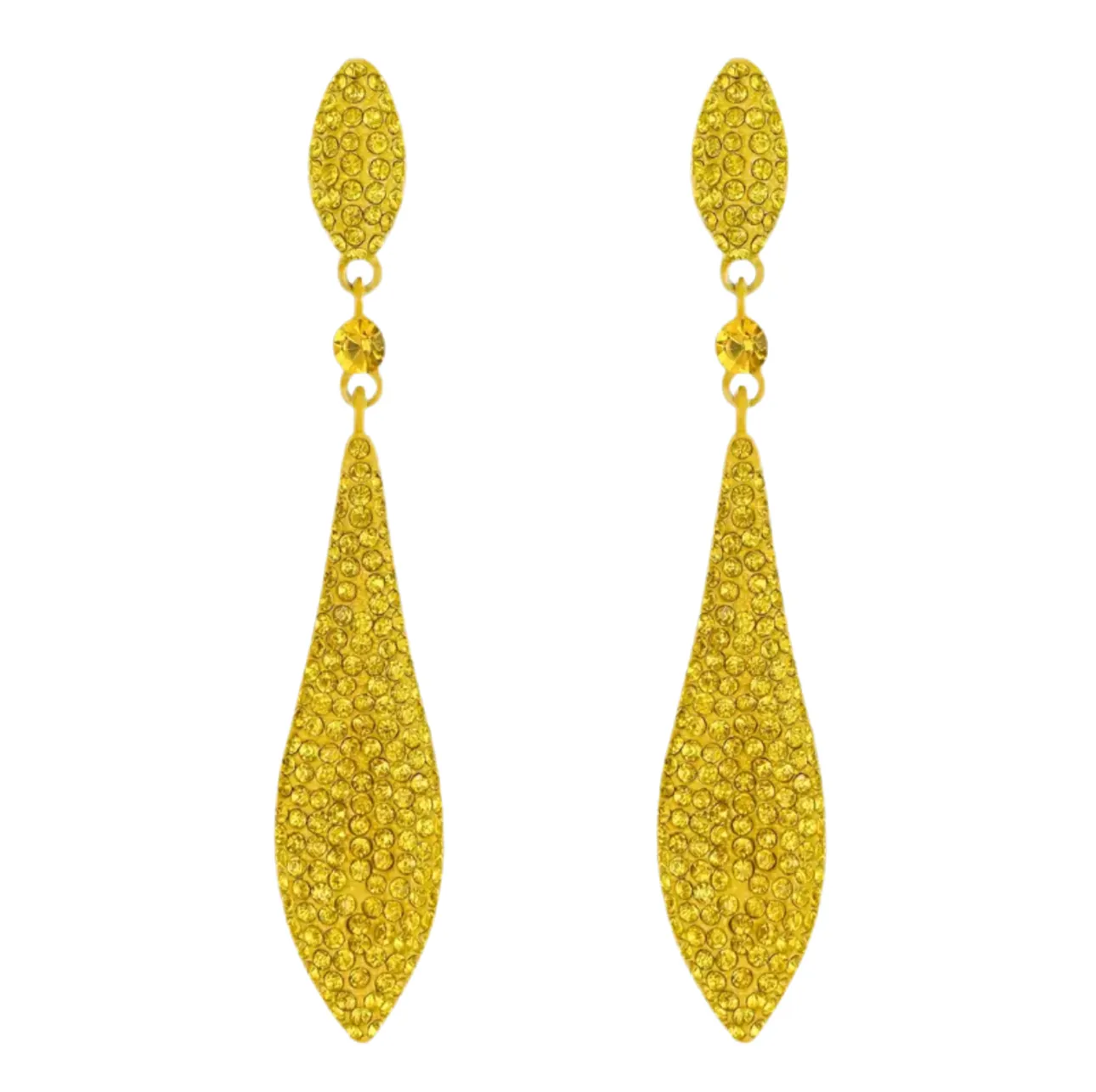 Modern Slim Yellow Drop Earrings