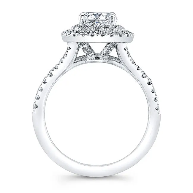 Modern Style Double Halo Diamond Engagement Ring