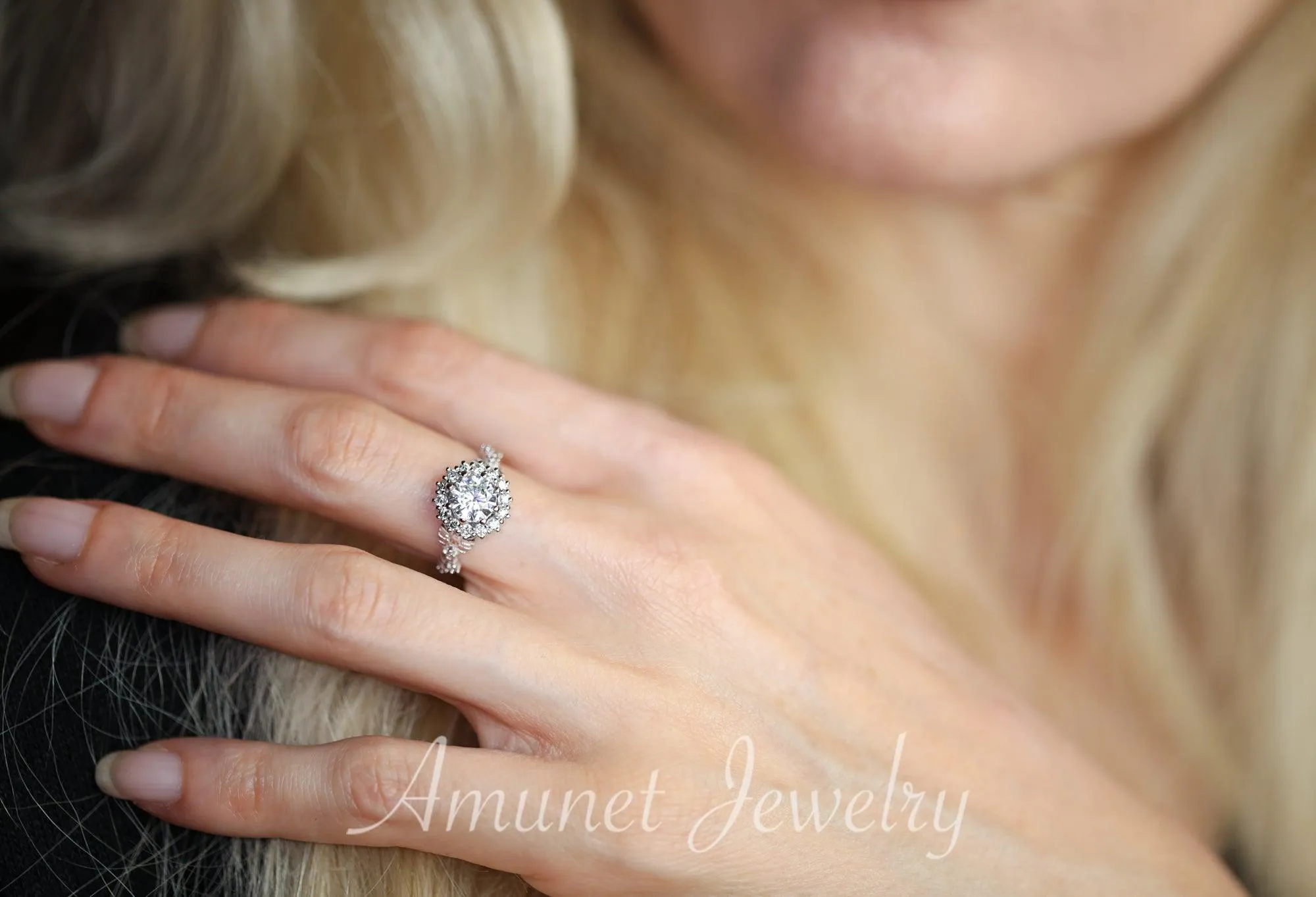 Moissanite engagement ring,  engagement ring
