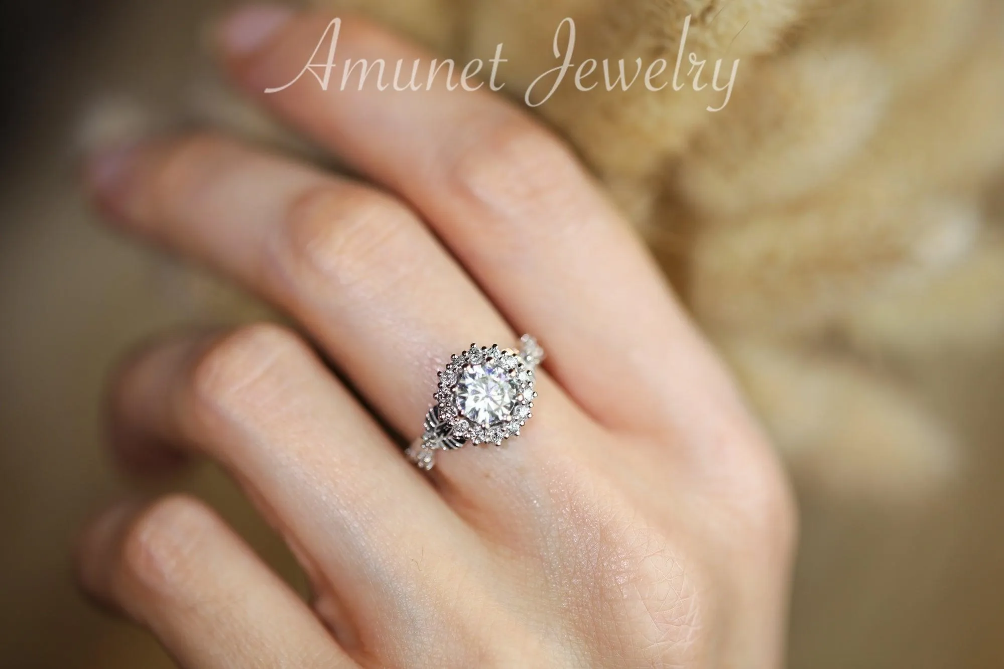 Moissanite engagement ring,  engagement ring
