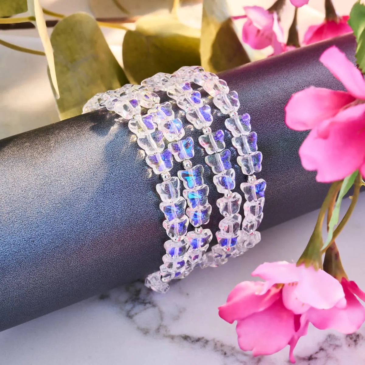 Morning Dew | .925 Sterling Silver | Rainbow White Butterfly Wrap
