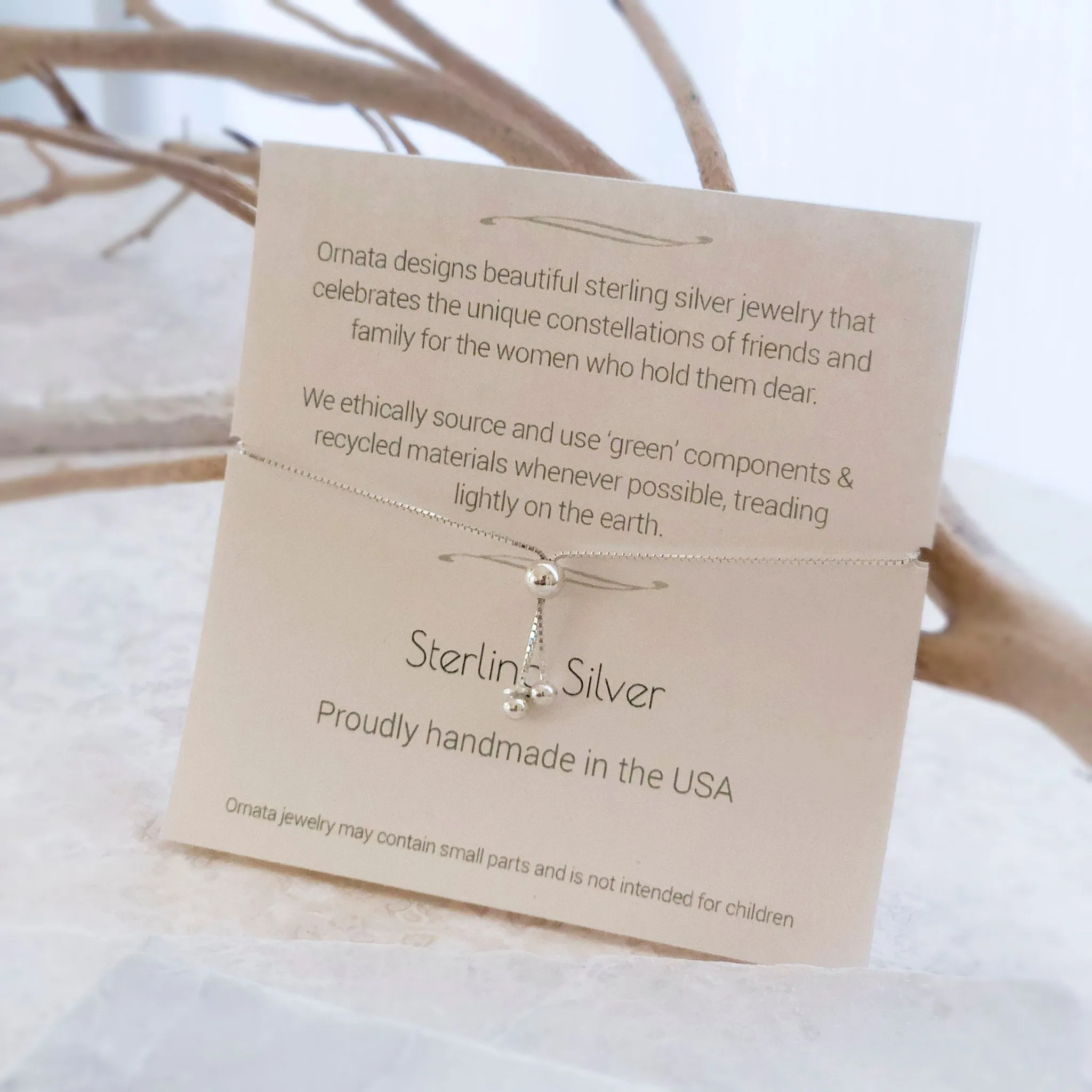 Mother's Day Jewelry - Family of Two Sterling Silver Bracelet - Personalized