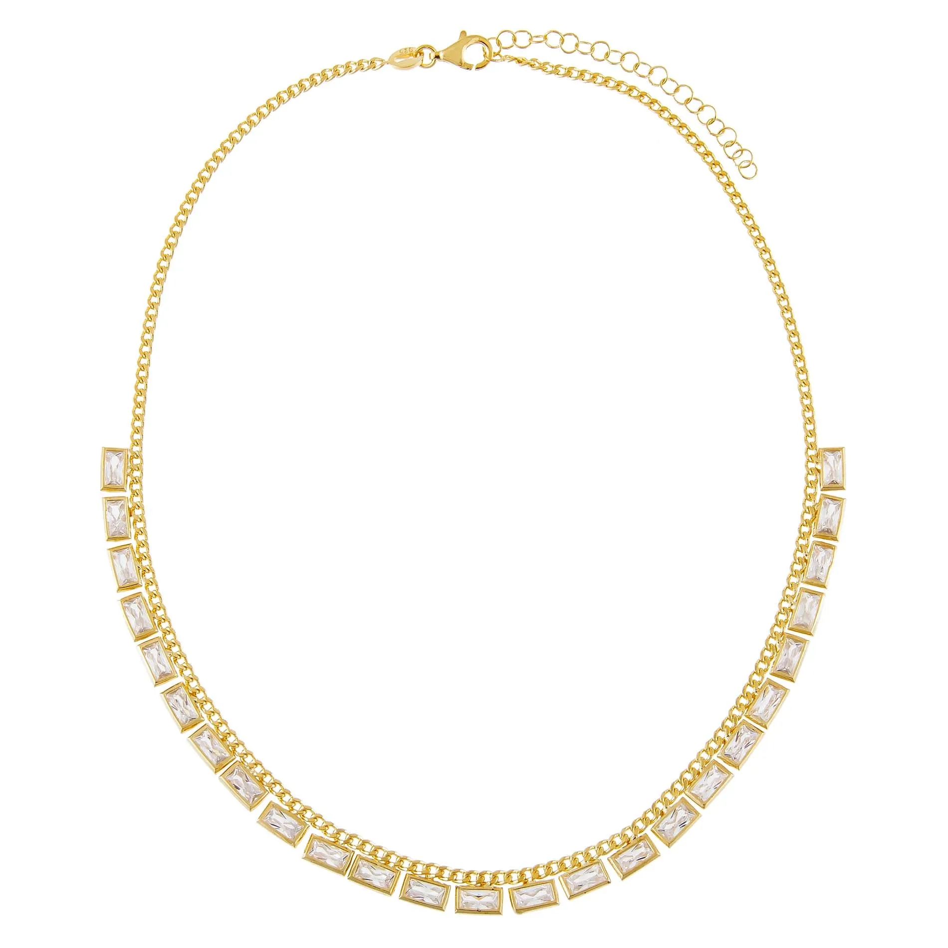 Multi Baguette Cuban Chain Choker