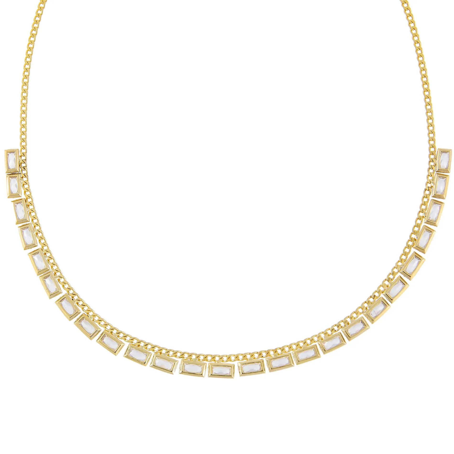 Multi Baguette Cuban Chain Choker