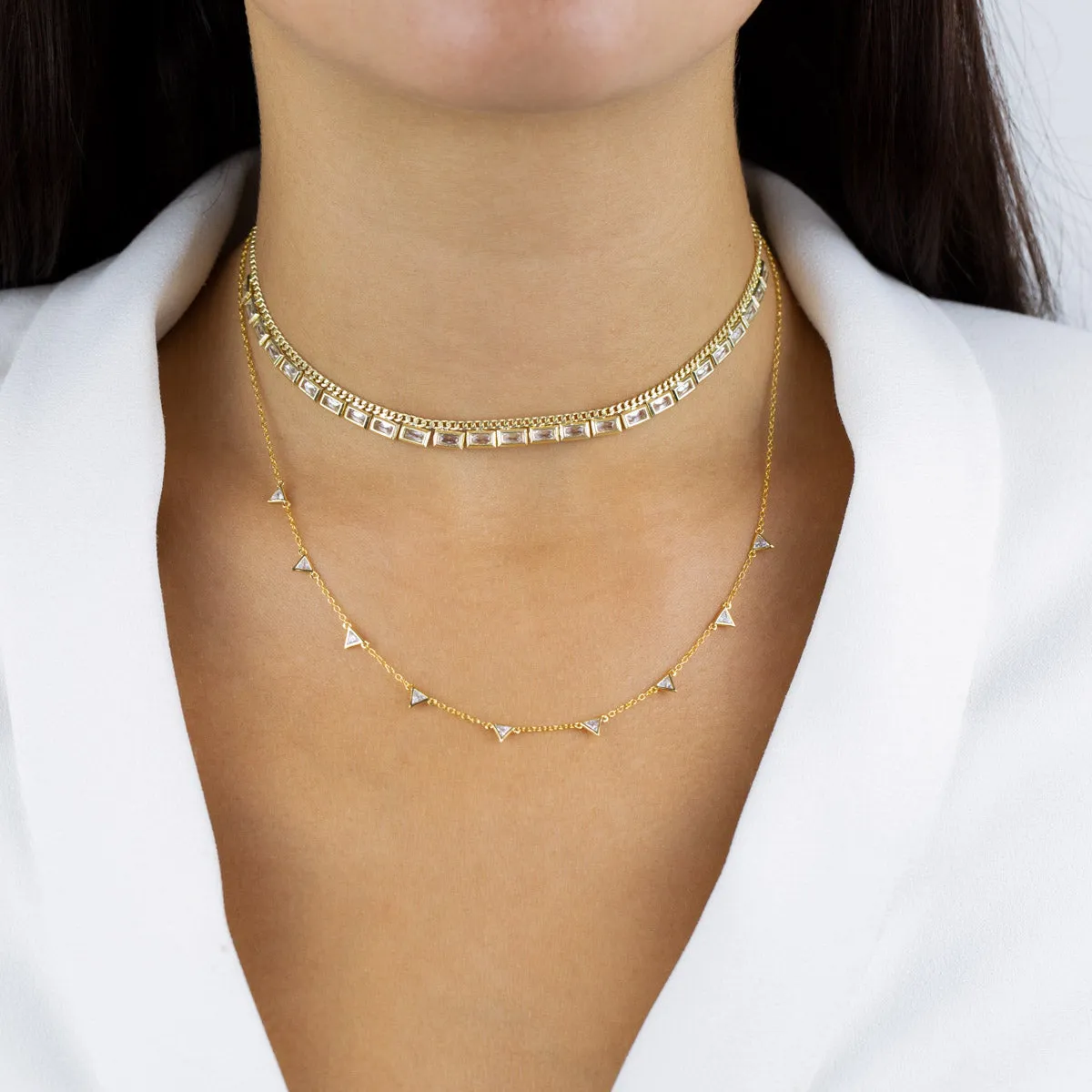 Multi Baguette Cuban Chain Choker
