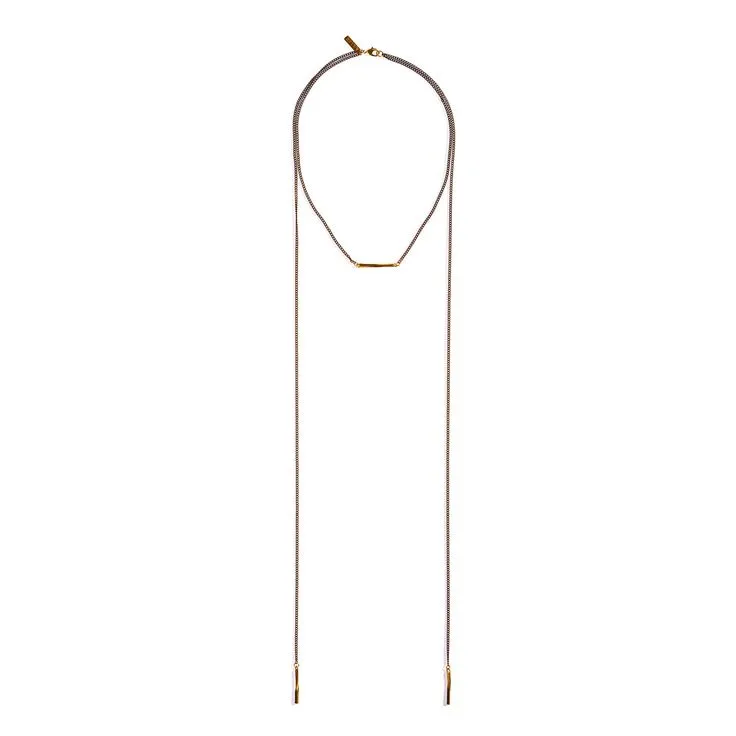 Multi Twist Bar Lariat Necklace
