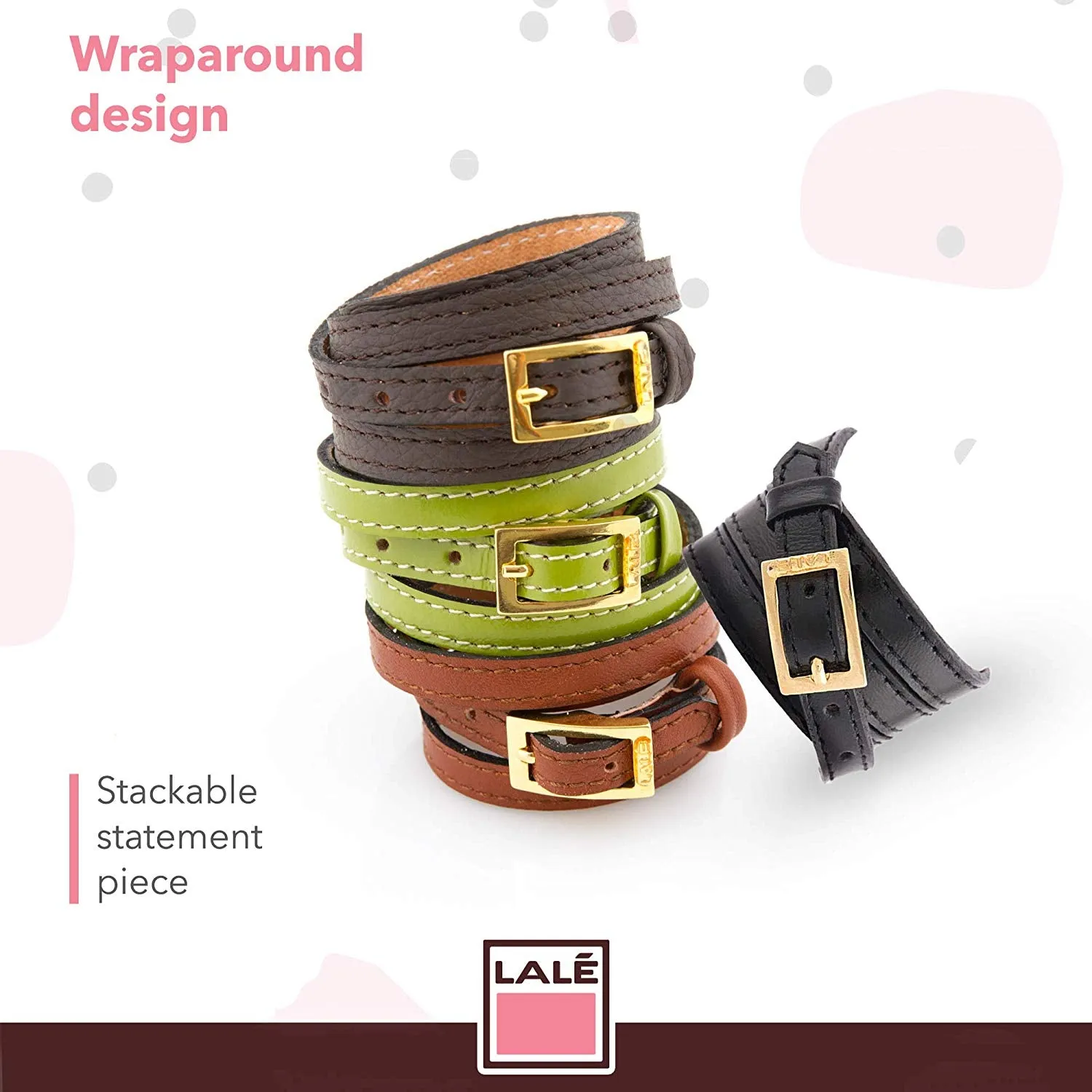 Multi wrap Black Leather Bracelet