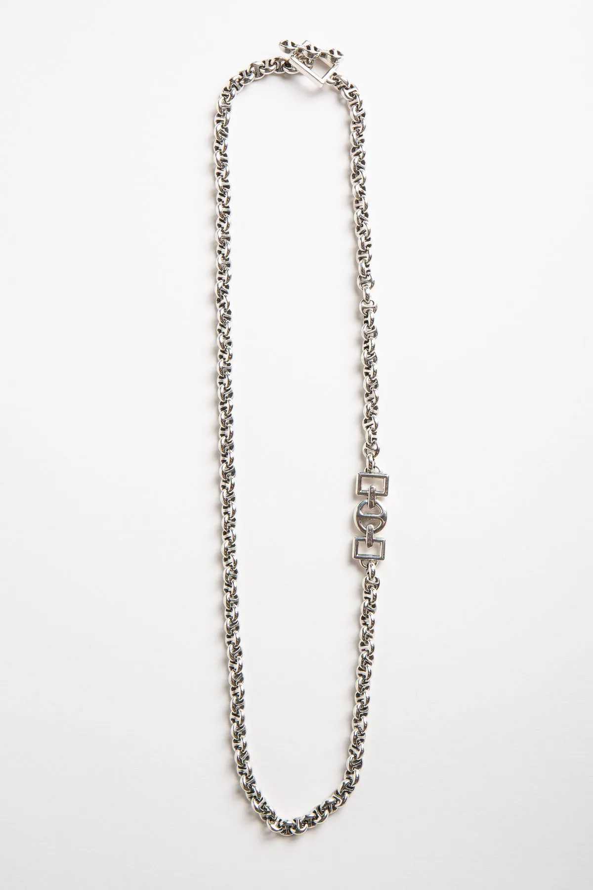 NAHMIAS | STERLING SILVER DIAMOND OPEN LINK NECKLACE