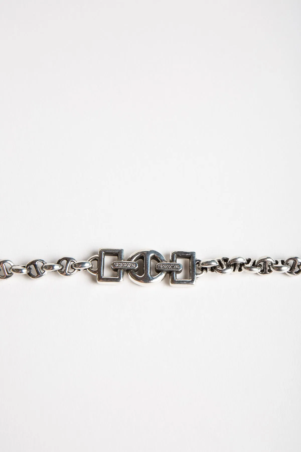 NAHMIAS | STERLING SILVER DIAMOND OPEN LINK NECKLACE