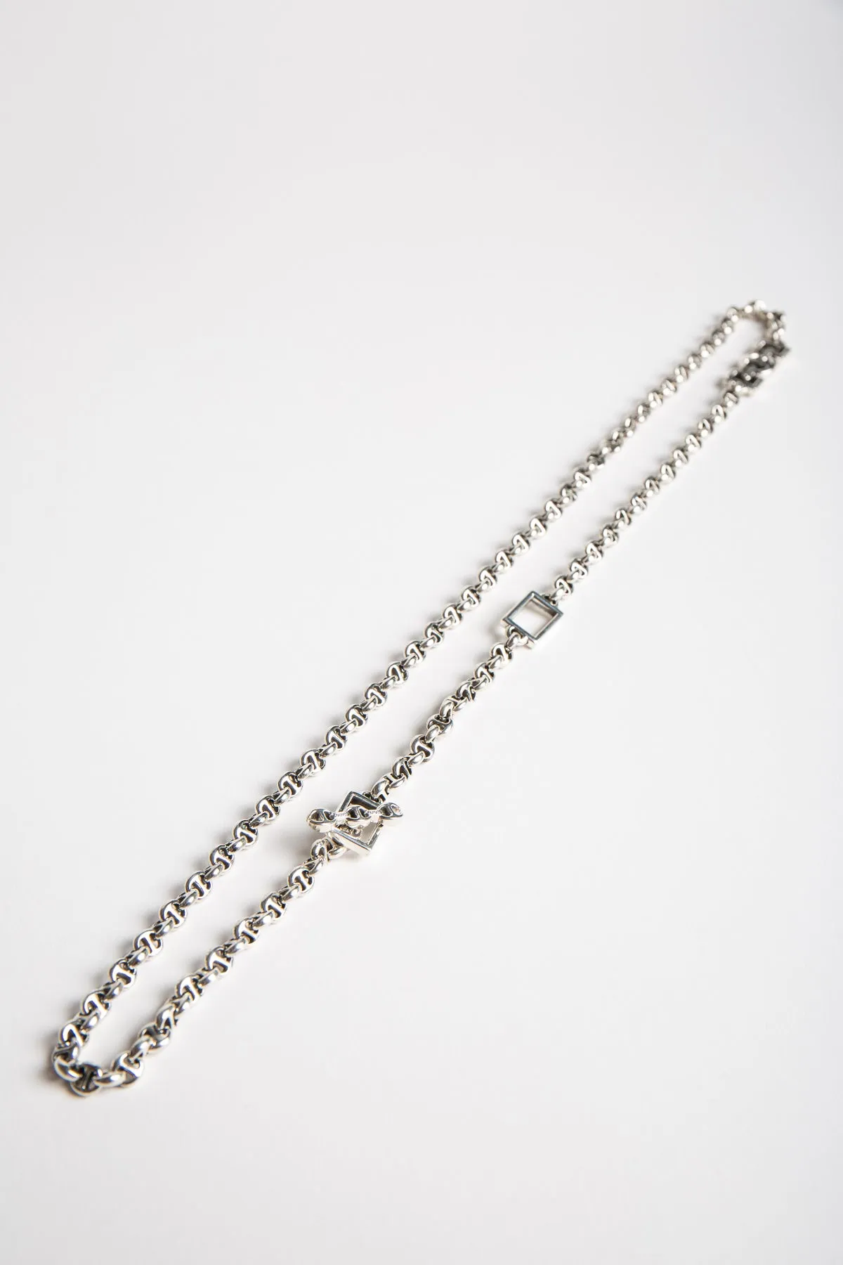 NAHMIAS | STERLING SILVER DIAMOND OPEN LINK NECKLACE