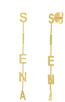 Name Drop Dangle Earrings