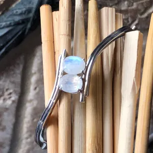 Natural Rainbow Moonstone 925 Solid Sterling Silver Cuff Bracelets
