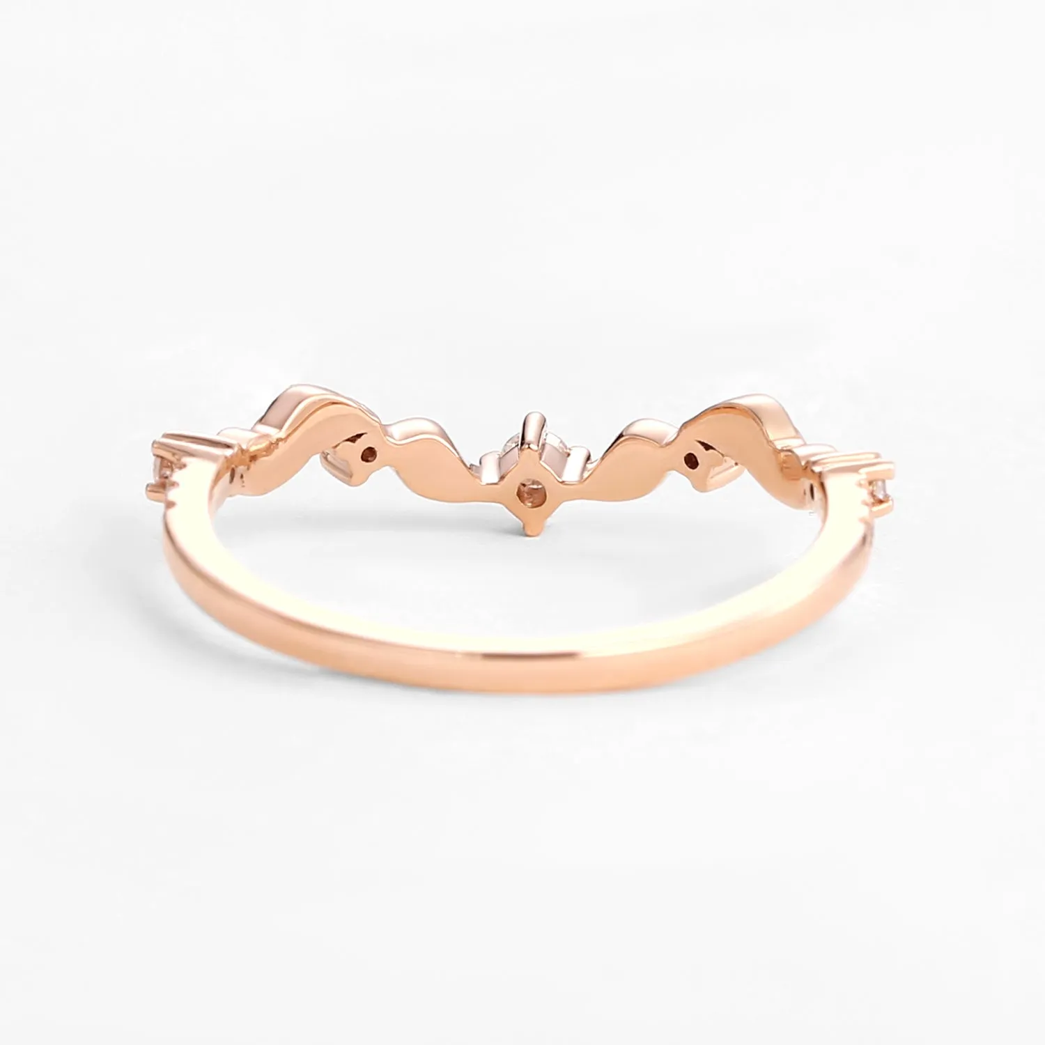 Nature Inspired Moissanite Gold Wedding Band