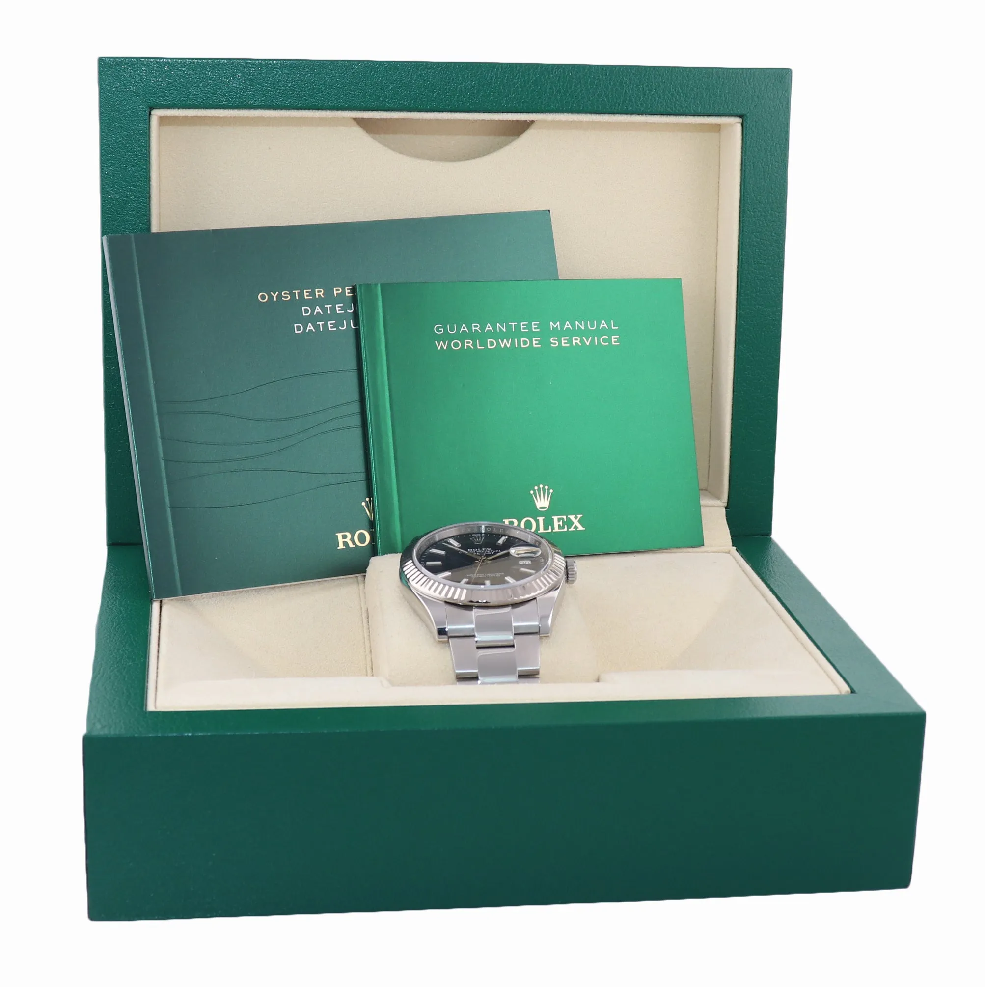 NEW 2020 Rolex DateJust 41 126334 Blue Stick Dial Steel Fluted  Oyster Watch Box