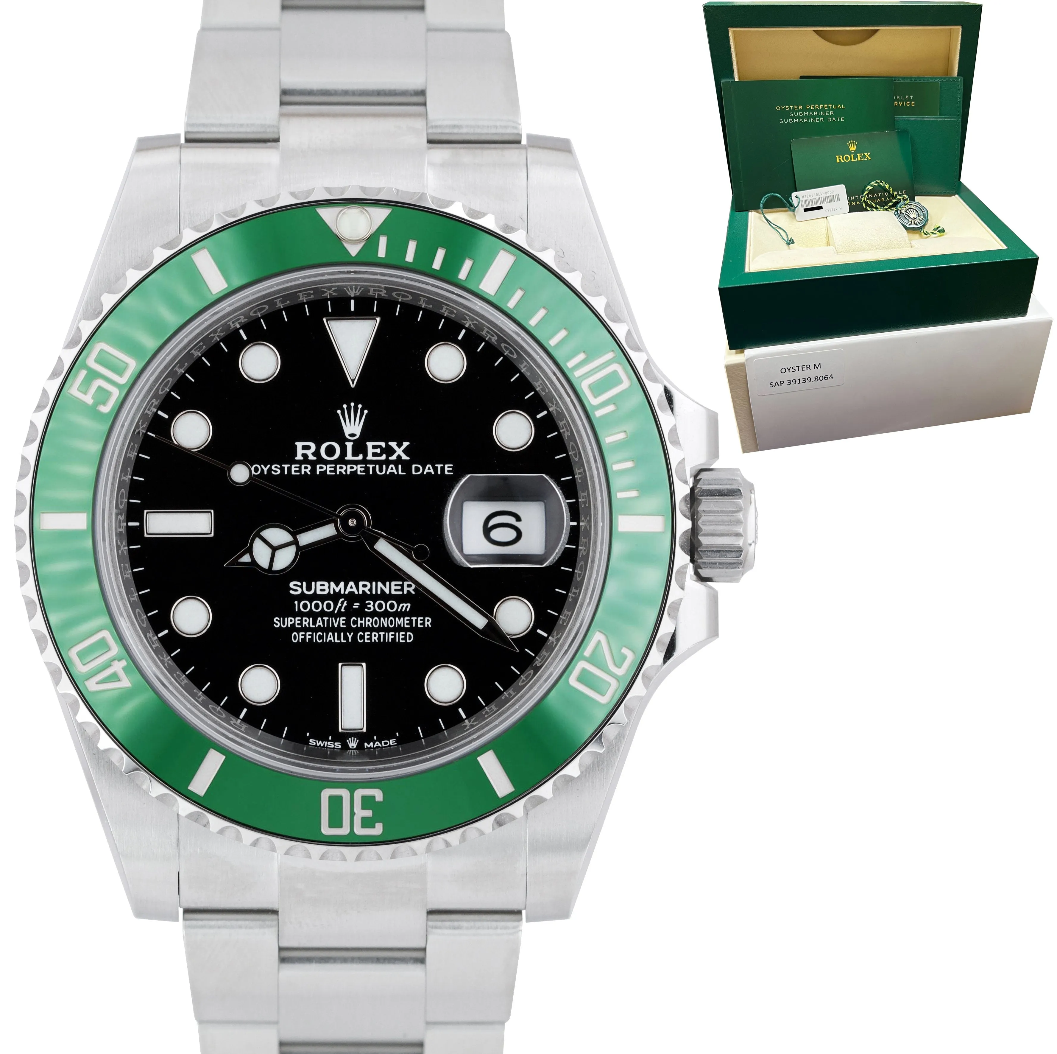 NEW 2023 Rolex Submariner PAPERS 41mm Date GREEN KERMIT Ceramic 126610 LV B P