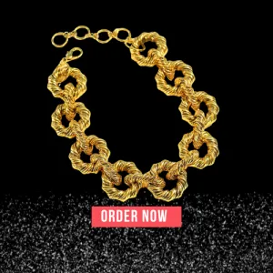 New Statement Luxury Gold Color Hoops Necklace