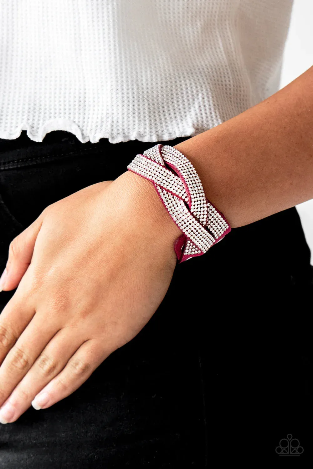 Nice Girls Finish Last - Pink Wrap Bracelet