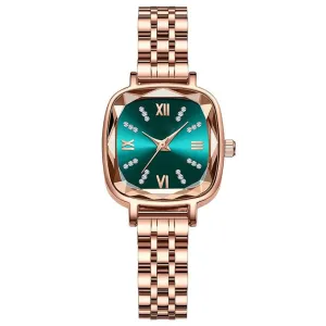 NOBILITY Women Stainless Steel Watches Analog Rose Gold Band and Square Dial Women's Watch for Girls Diamond Studded with Stylish Watches Waterproof