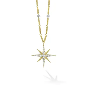 North Star 18K Gold Statement Diamond Pendant Necklace