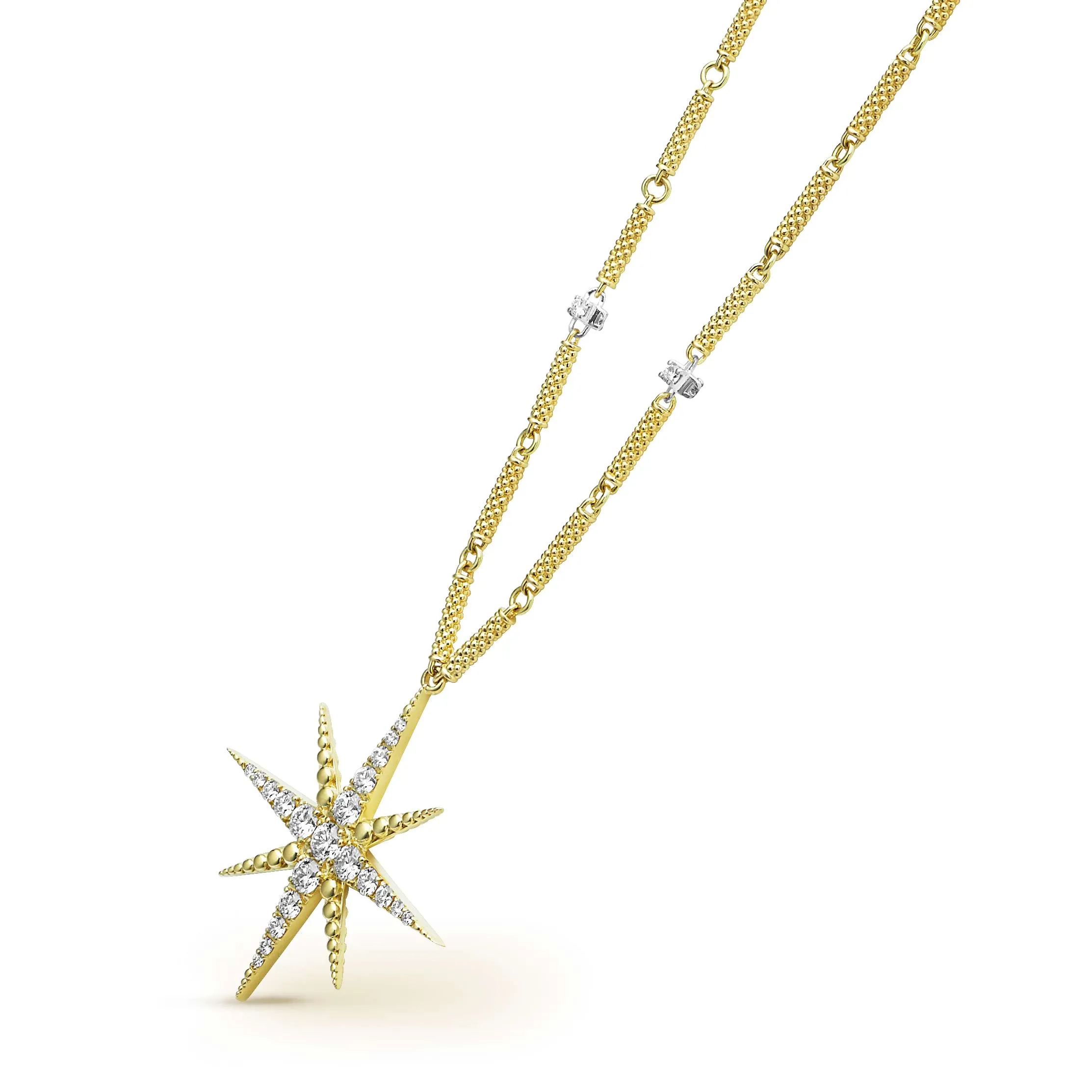 North Star 18K Gold Statement Diamond Pendant Necklace