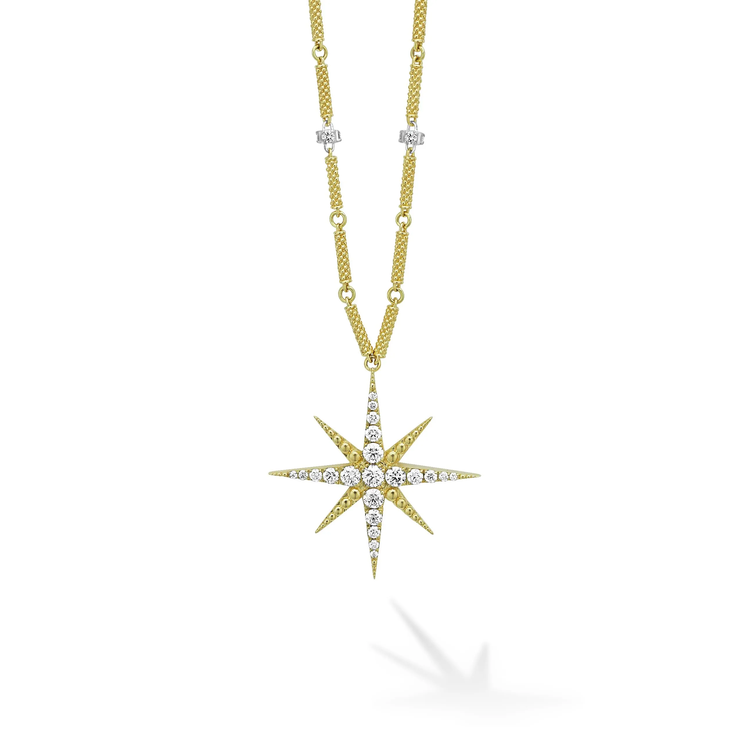 North Star 18K Gold Statement Diamond Pendant Necklace