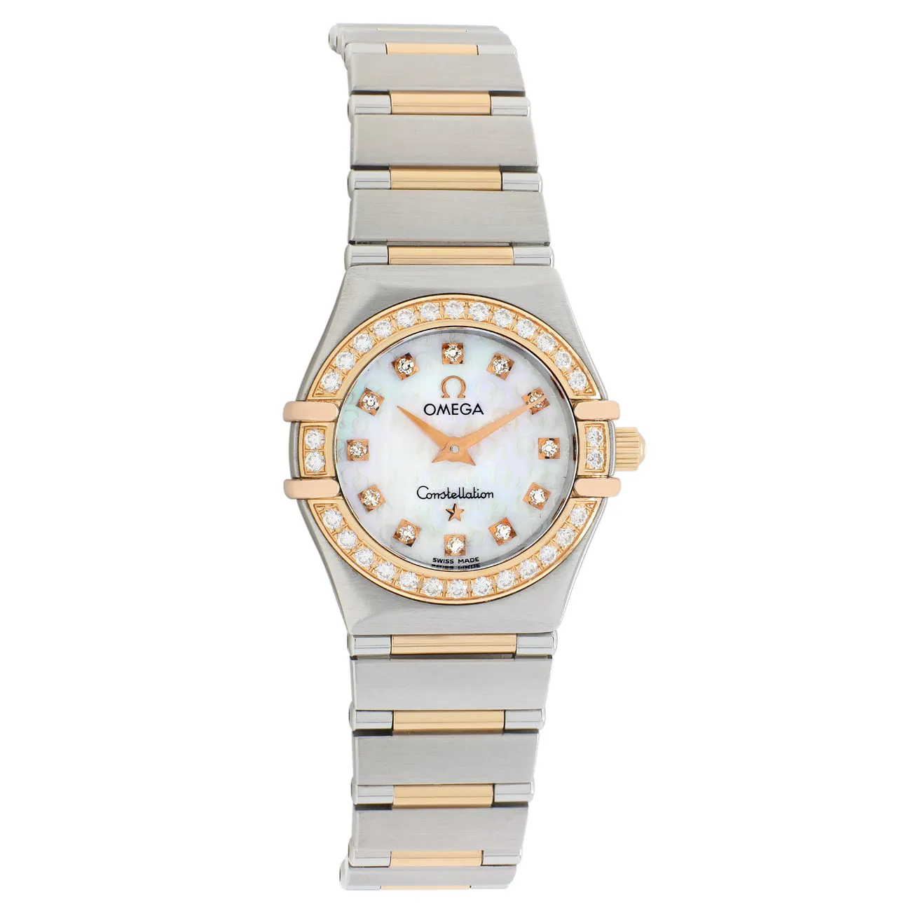 Omega Stainless Steel 18K Rose Gold Diamond Constellation 1360.75.00