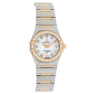Omega Stainless Steel 18K Rose Gold Diamond Constellation 1360.75.00