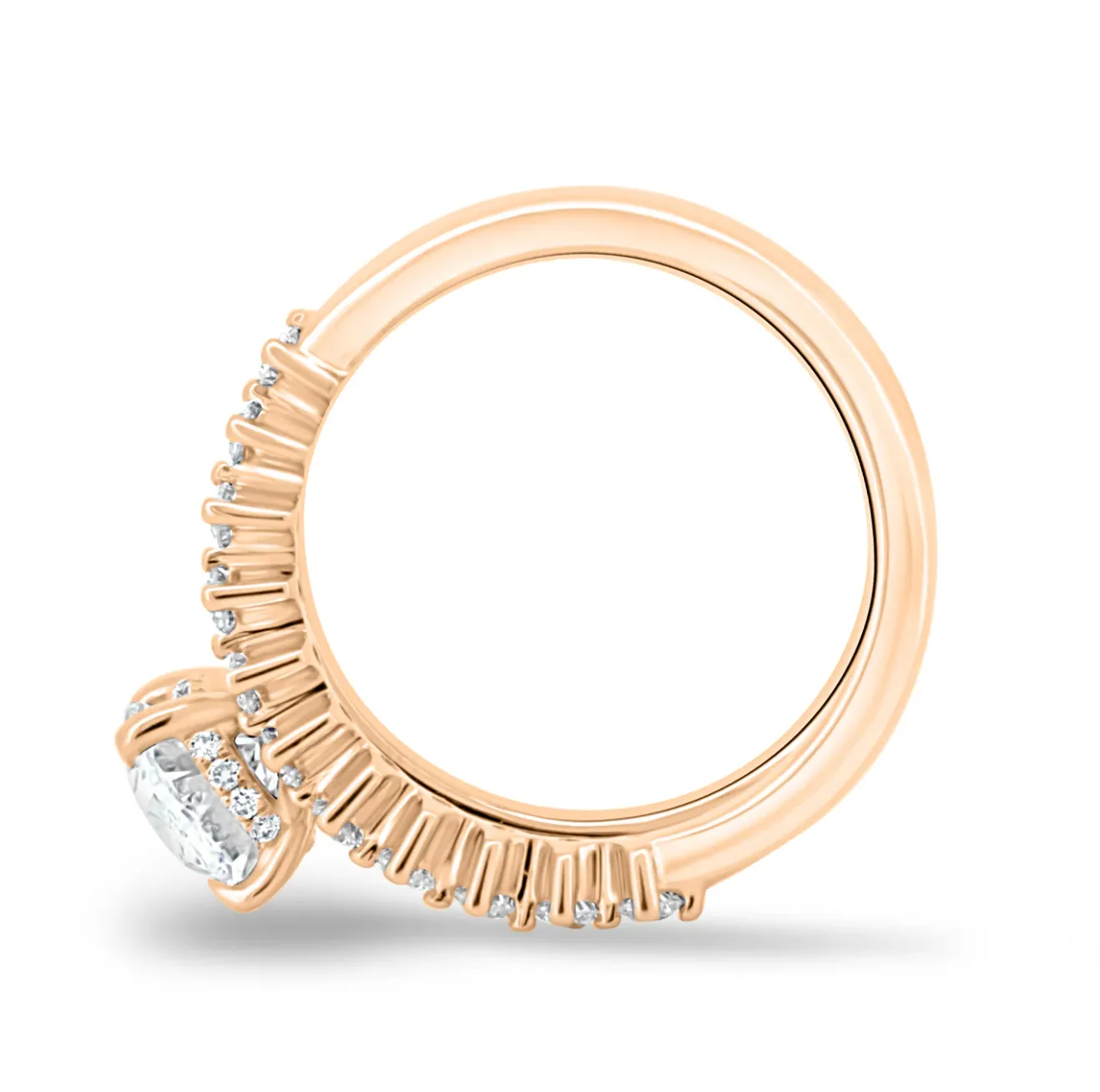 Oval on a Diamond Double Band