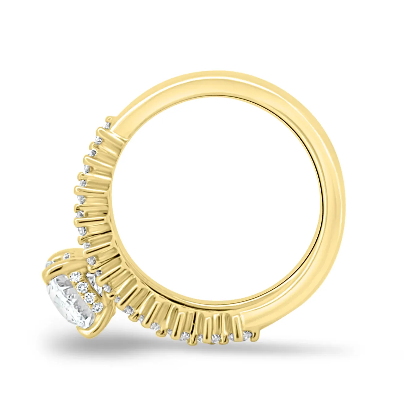 Oval on a Diamond Double Band
