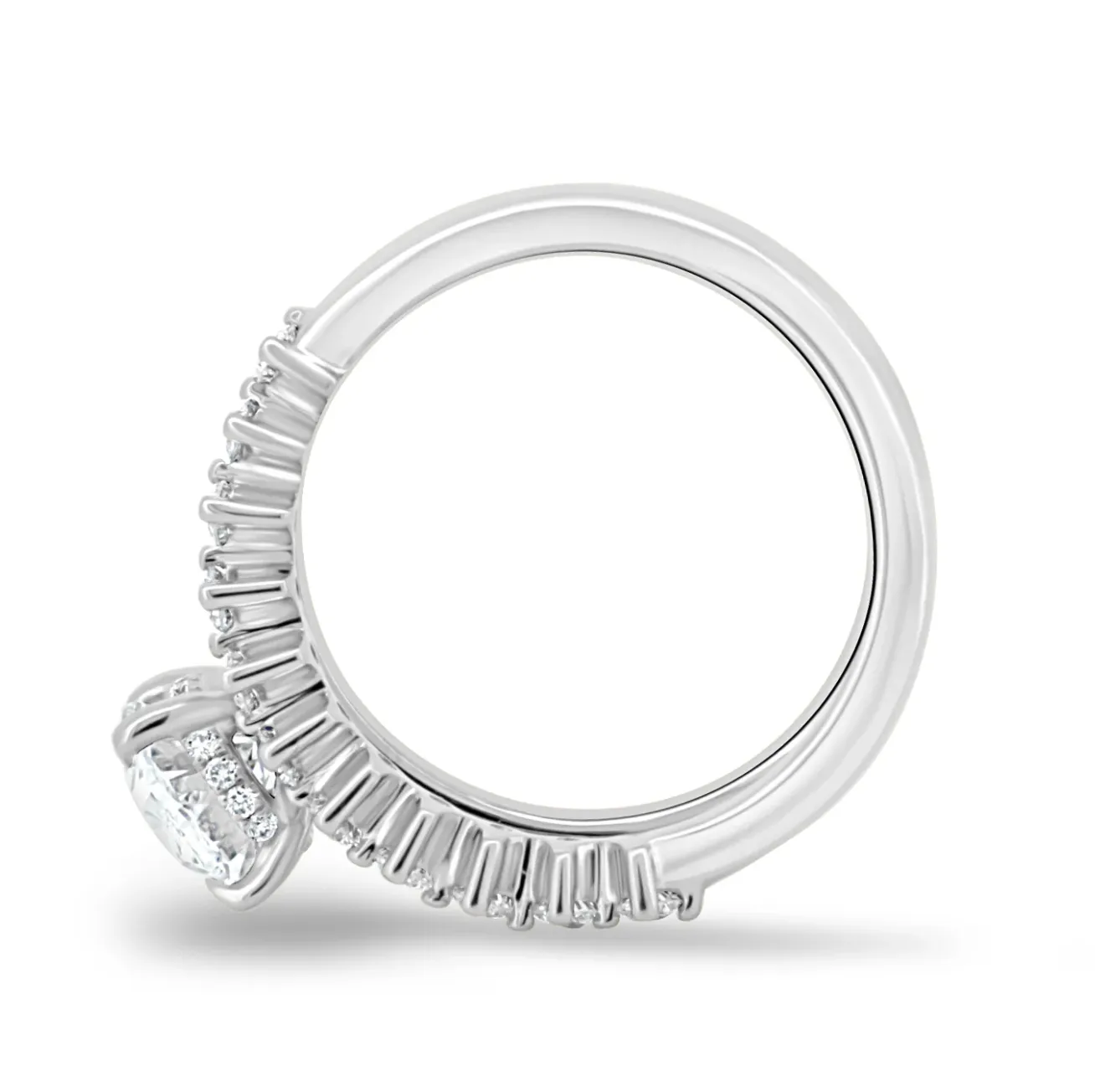 Oval on a Diamond Double Band