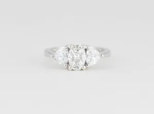 Oval Trillion 3 Stone Style Ring