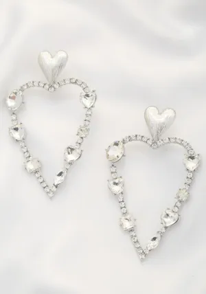 Oversized Dangle Heart Earrings