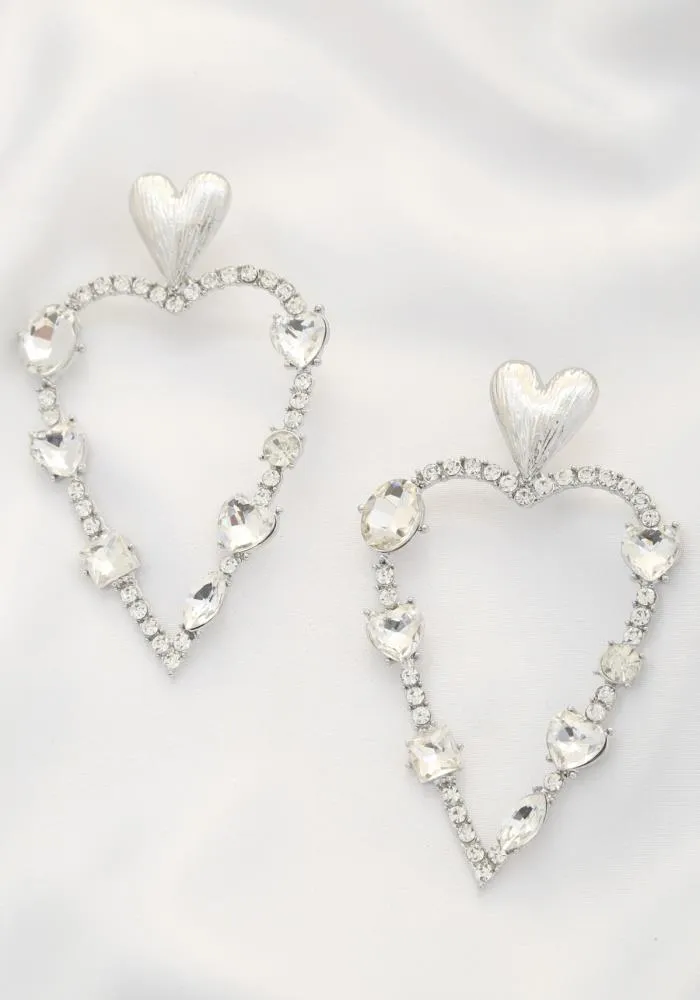 Oversized Dangle Heart Earrings