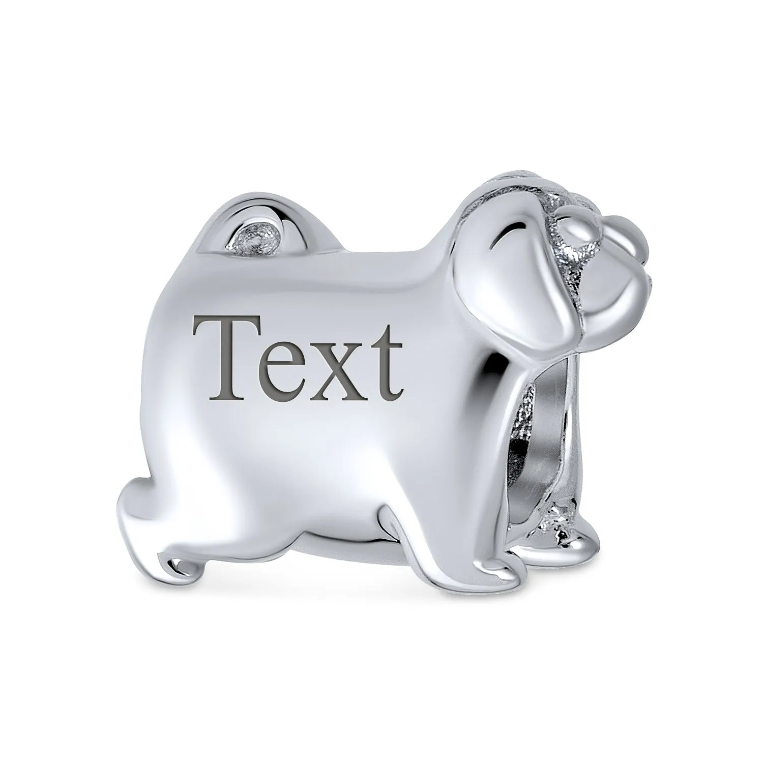 Oxidized .925 Sterling Silver BFF Puppy Pet Lover Charm Bead European Bracelet