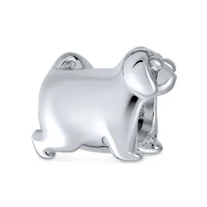 Oxidized .925 Sterling Silver BFF Puppy Pet Lover Charm Bead European Bracelet