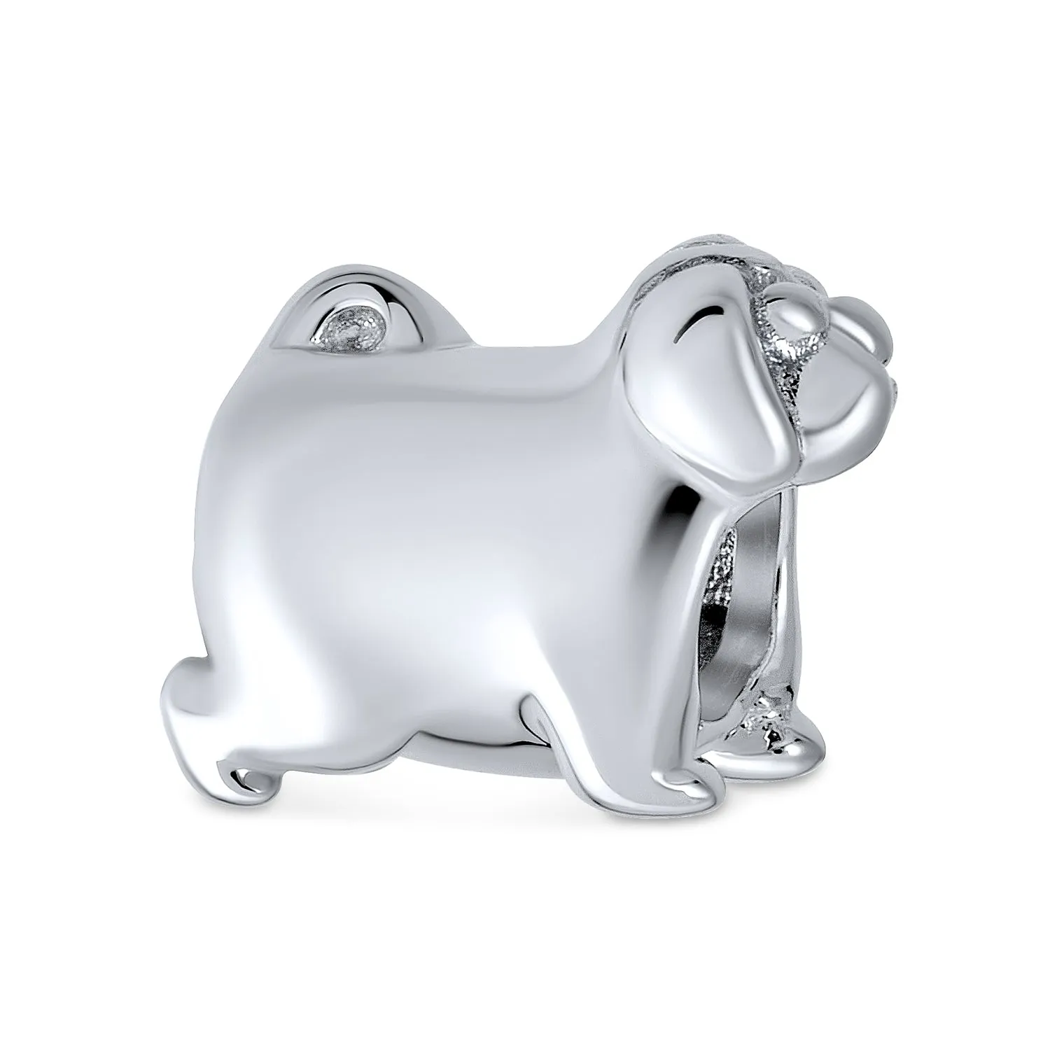 Oxidized .925 Sterling Silver BFF Puppy Pet Lover Charm Bead European Bracelet
