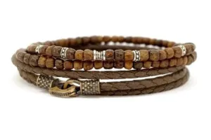 Pack Bracelet homme wrap | Le Mini Creek marron
