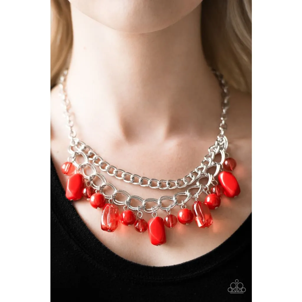 Paparazzi Brazilian Bay - Red Necklace
