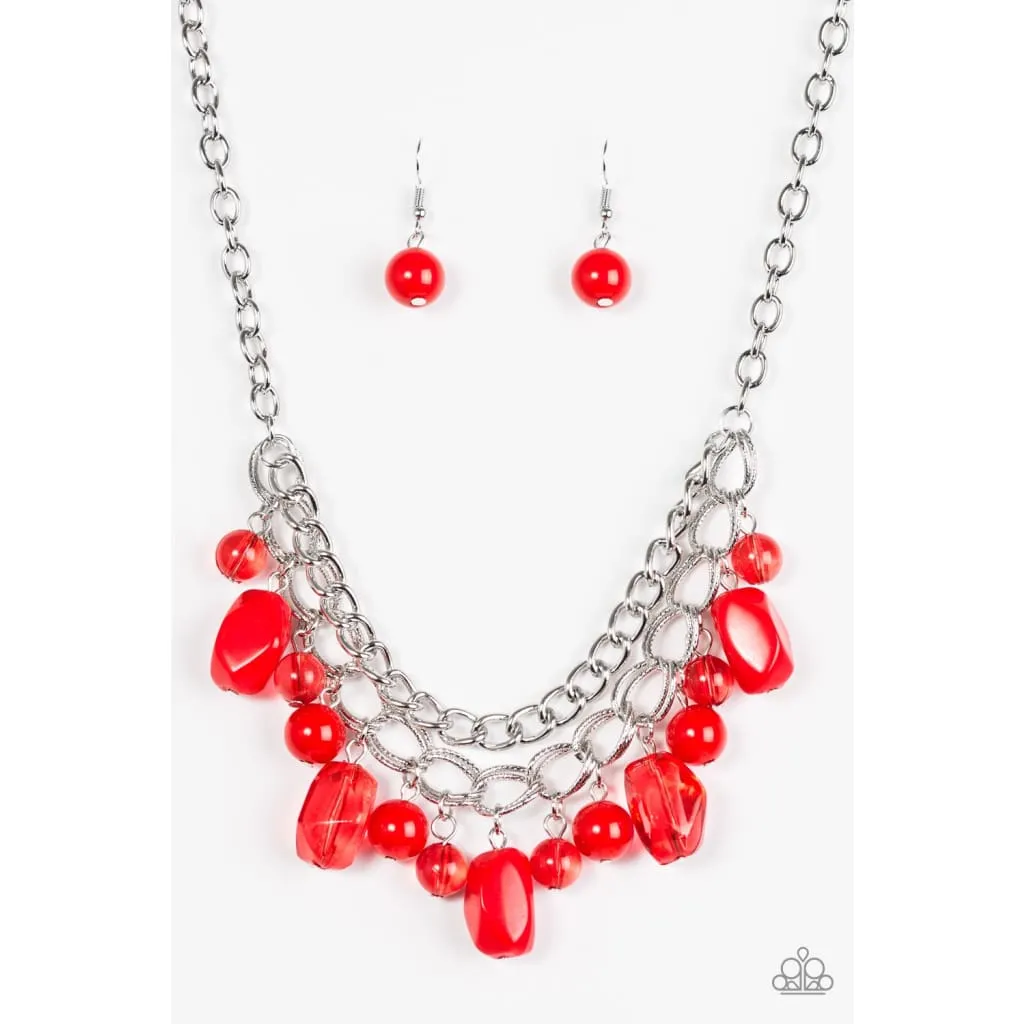 Paparazzi Brazilian Bay - Red Necklace