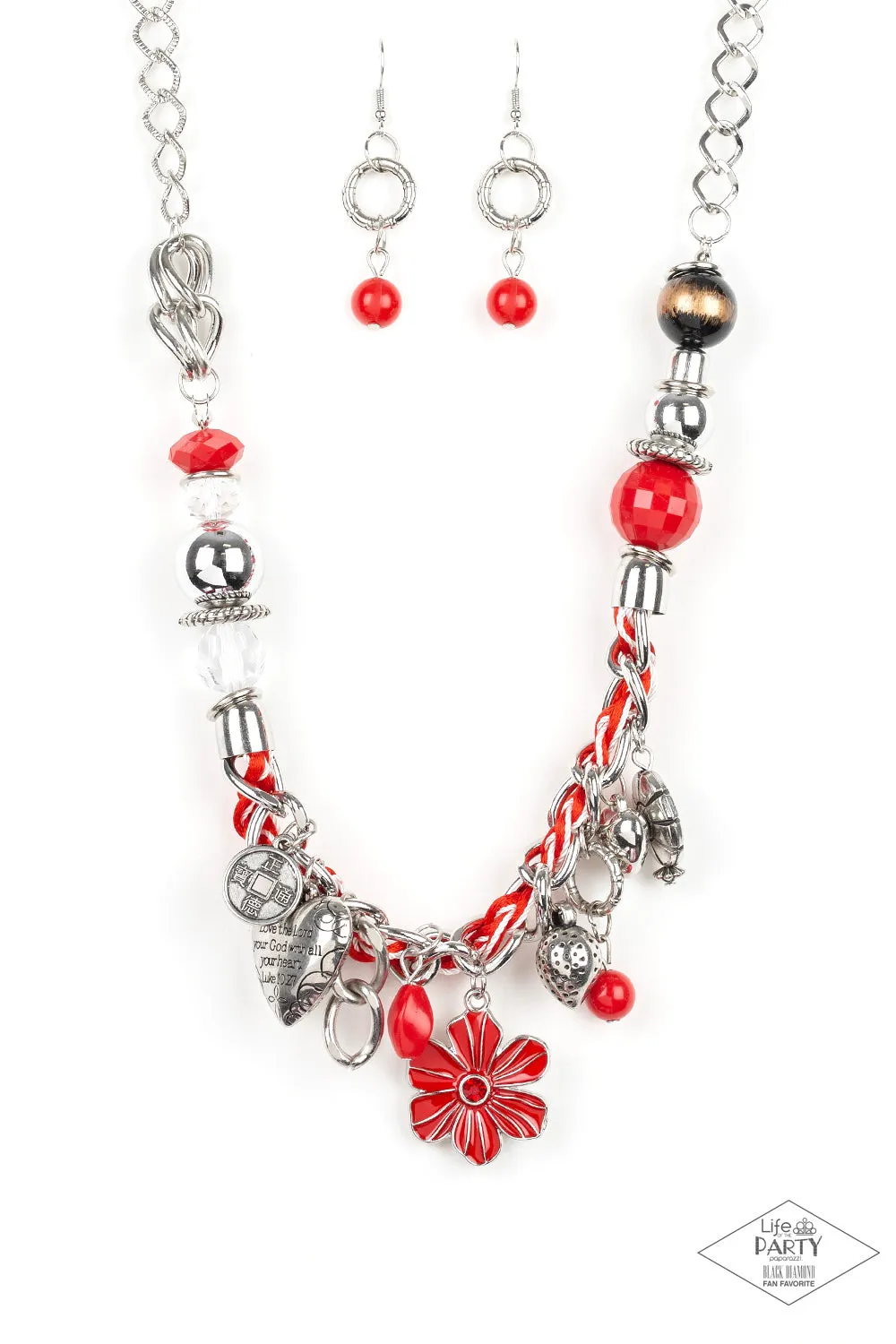 Paparazzi - Charmed, I Am Sure - Red Necklace
