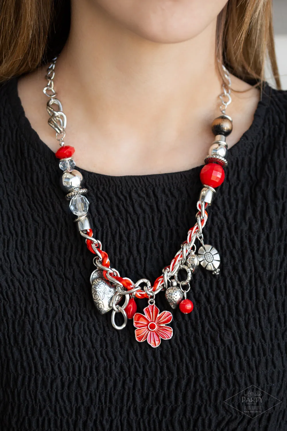 Paparazzi - Charmed, I Am Sure - Red Necklace