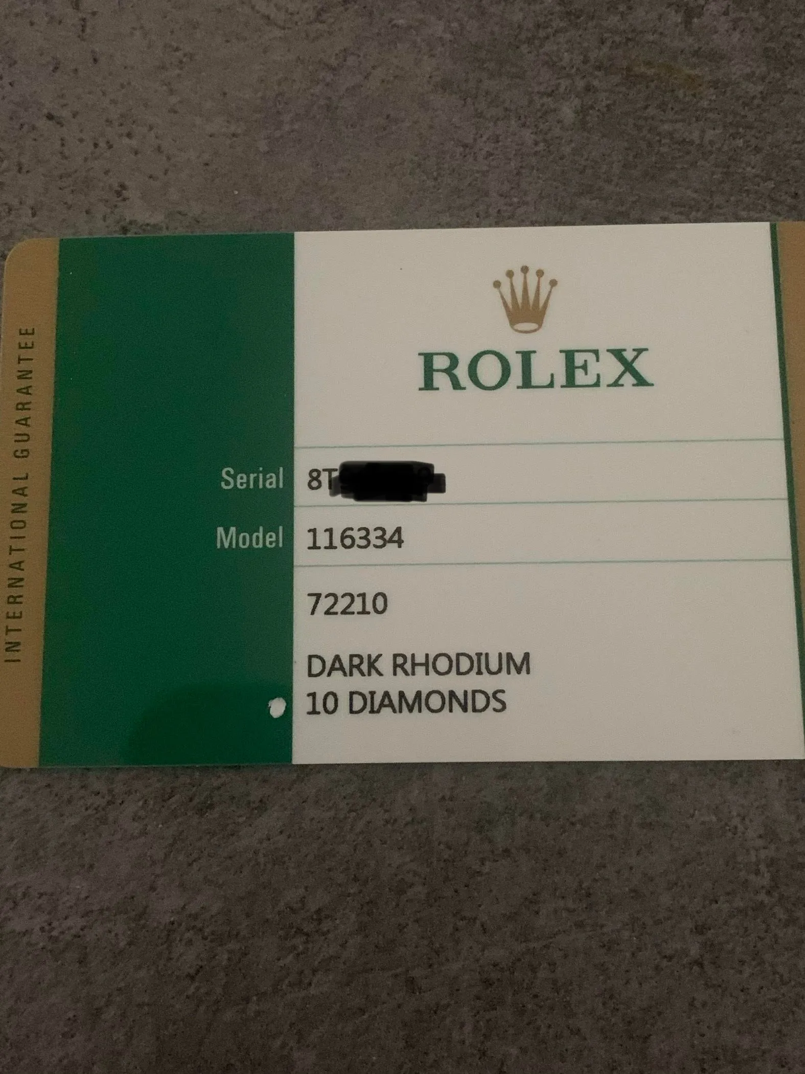 PAPERS 2015 Rolex Datejust 2 41MM Rhodium Diamond 116334 White Gold Watch