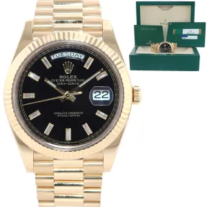 PAPERS Rolex President 40mm 228238 Yellow Gold Black Diamond Watch Box