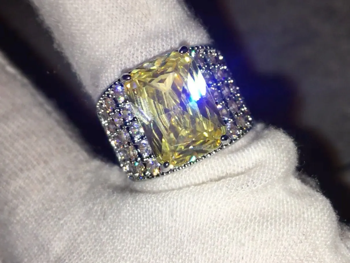 Pavé Ring | Promise Ring | Mens Ring | Womens Ring | Mens Iced Out Ring | Iced Out Ring | Yellow Diamond Ring | Wedding Band | Iced Ring