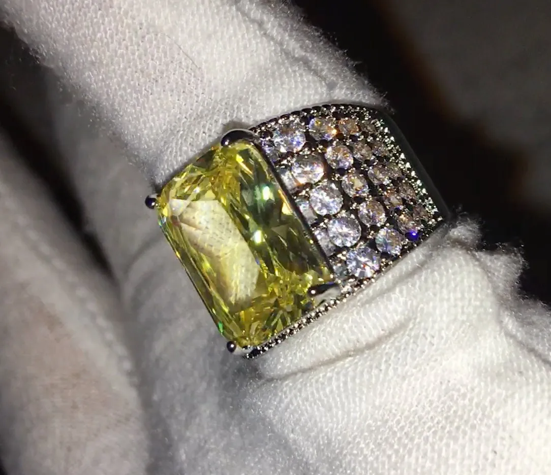 Pavé Ring | Promise Ring | Mens Ring | Womens Ring | Mens Iced Out Ring | Iced Out Ring | Yellow Diamond Ring | Wedding Band | Iced Ring