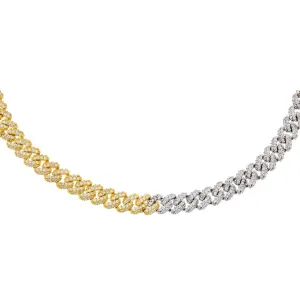 Pavé Two Tone Chain Link Choker